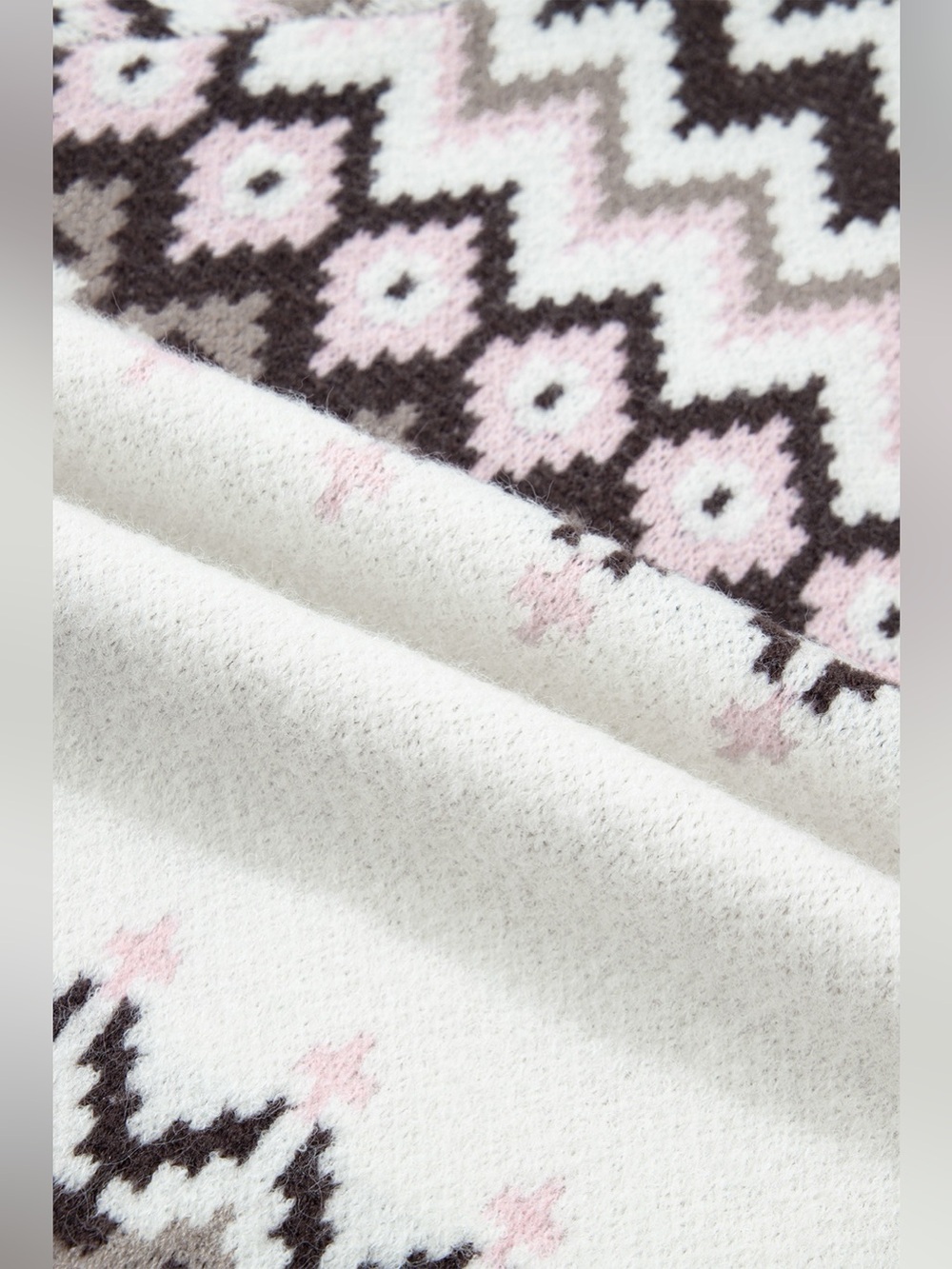 Geometric Pattern Brushed Knit Button Cardigan - Picture 13 of 14